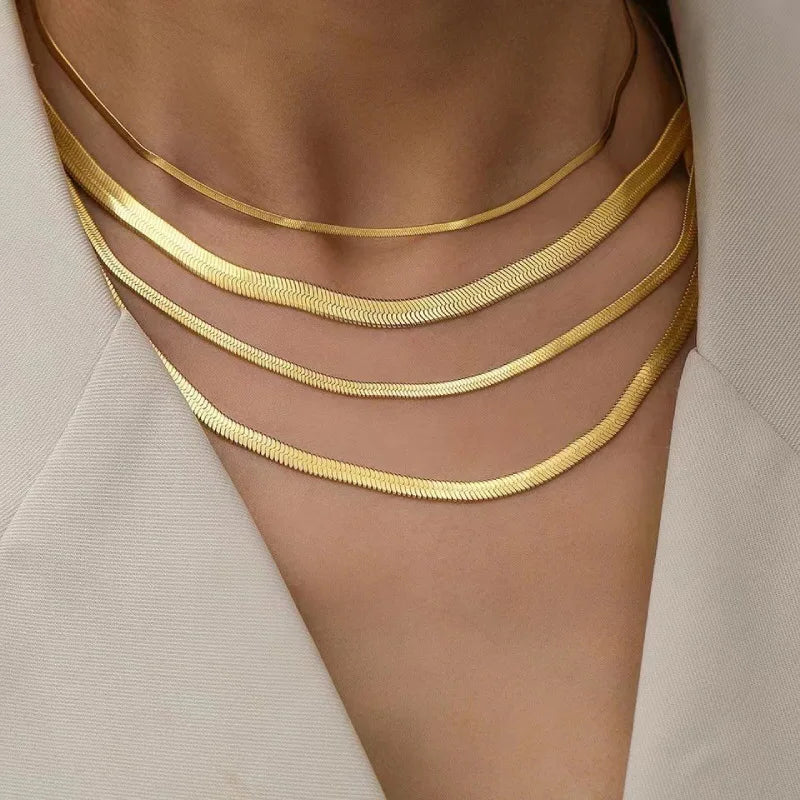 Snake Chain Halskjede - Gull
