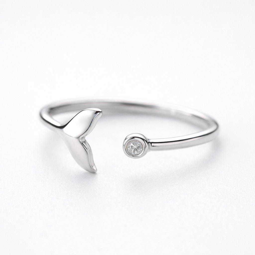 Finne Ring — 925 Sterling Sølv Justerbar