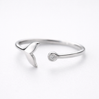 Finne Ring — 925 Sterling Sølv Justerbar