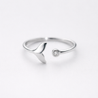 Finne Ring — 925 Sterling Sølv Justerbar