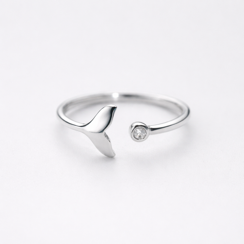 Finne Ring — 925 Sterling Sølv Justerbar