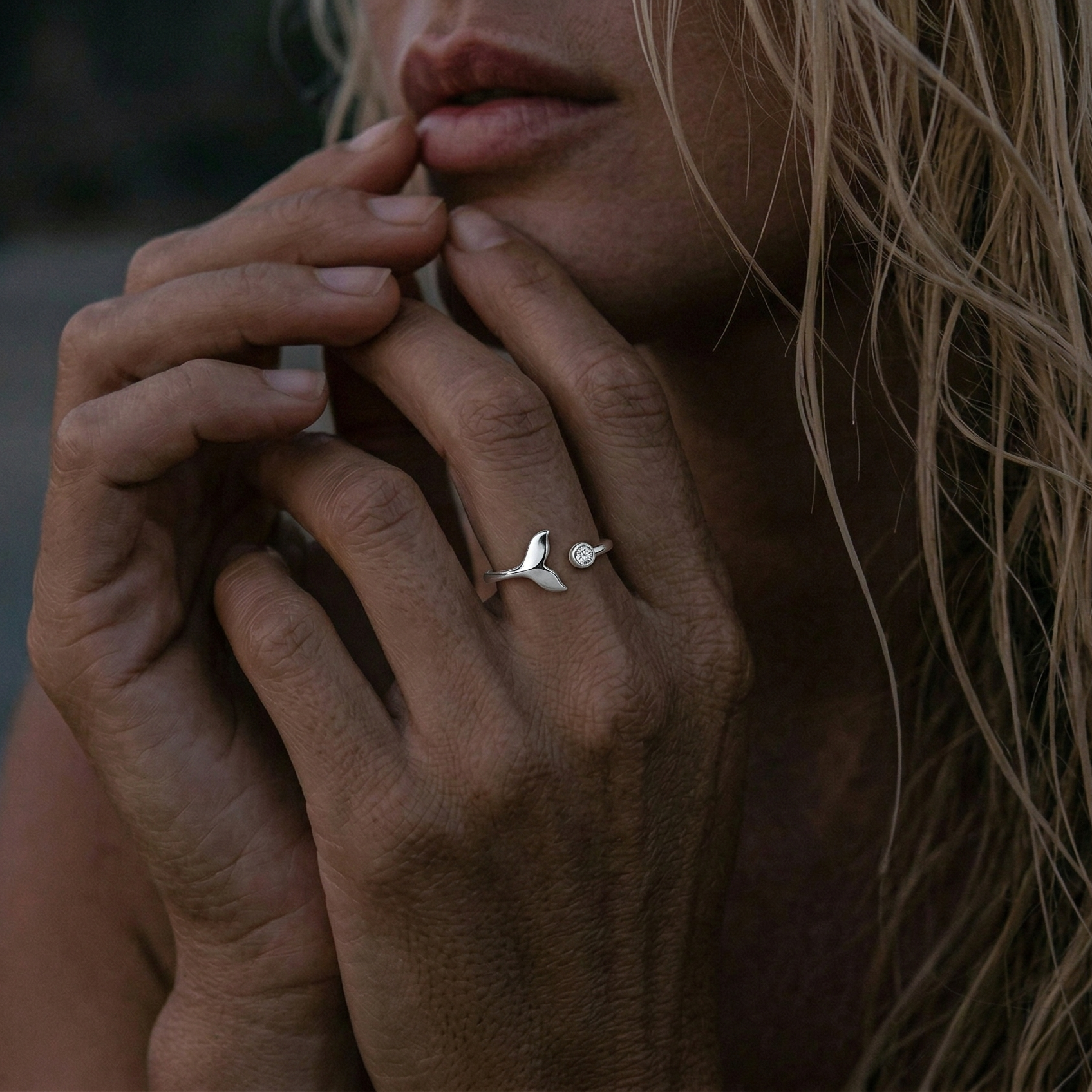 Finne Ring — 925 Sterling Sølv Justerbar