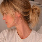 Store Klassiske Hoops — Sterling Sølv