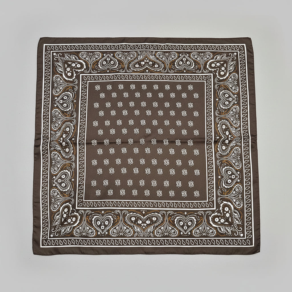 Brunt "silkeskjerf" bandana headband.