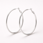Store Klassiske Hoops — Sterling Sølv