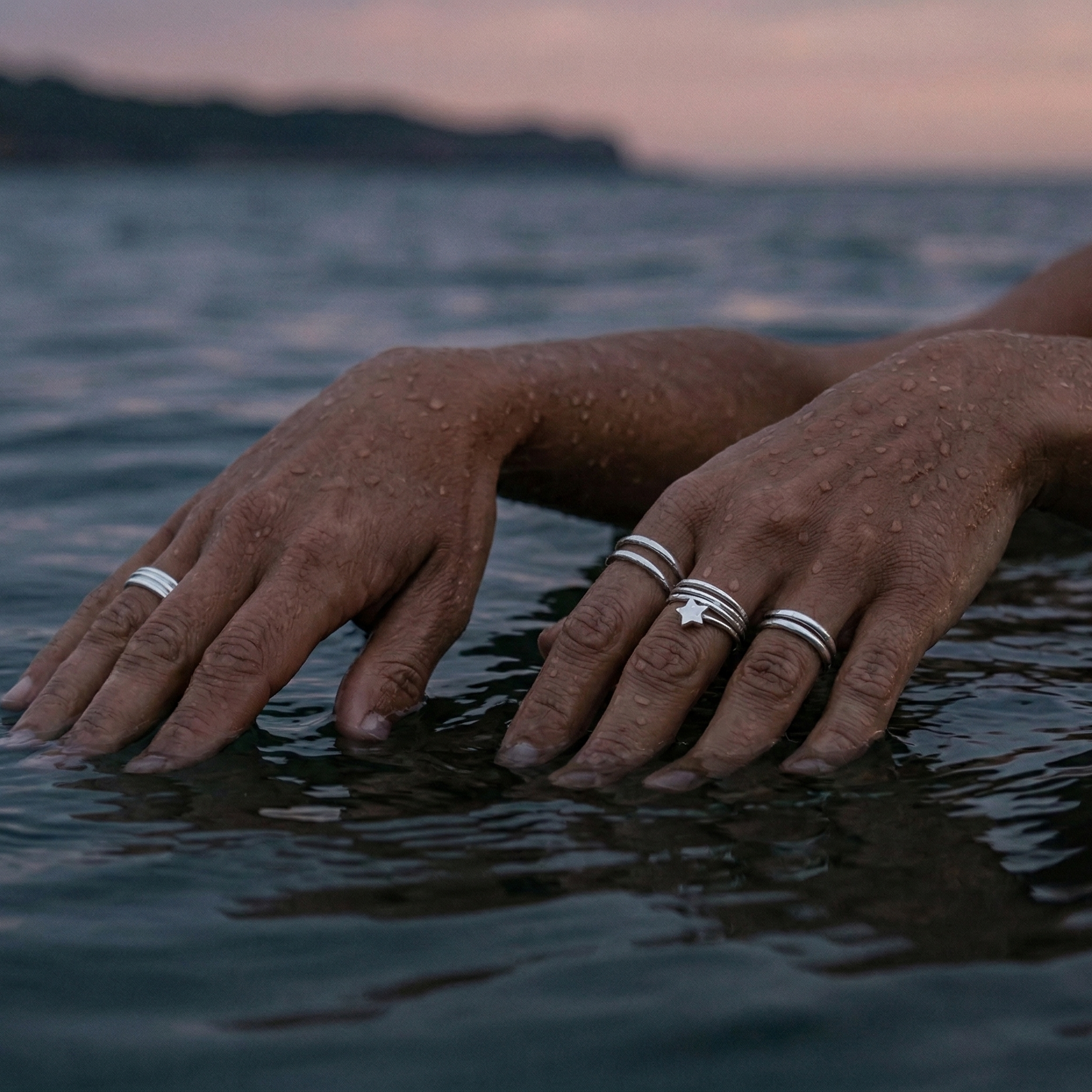 Stjerne Multilayer Ring — Sterling Sølv