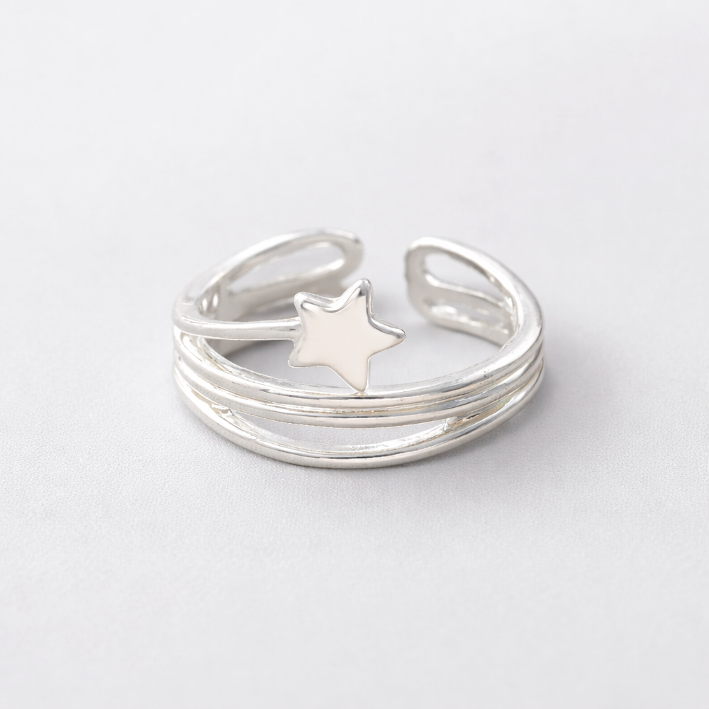 Stjerne Multilayer Ring — Sterling Sølv