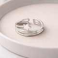Stjerne Multilayer Ring — Sterling Sølv